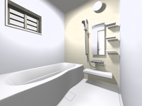 浴室:浴室暖房・浴室乾燥機付きのシステムユニットバス。出入口は、丈夫で掃除も手軽な開き戸を採用しています。