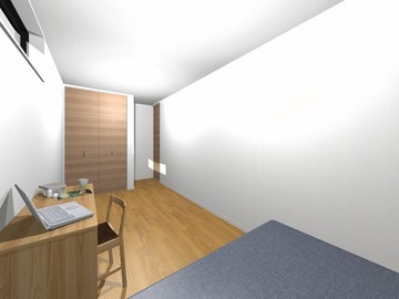 完成予想図(内観):B棟　２階洋室
洋室は主寝室を含め全３部屋。すべてのお部屋にクローゼットを完備。