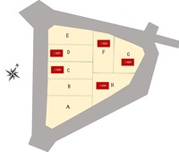 間取図/区画図:区画図（Ｃ・Ｄ・Ｆ・G・H棟ご成約済）