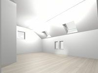 洋室:【3階洋室】
5.5帖と5.7帖の部屋。（上部トップライト）採光しづらい北側のお部屋でも明るい光を取り入れられます。