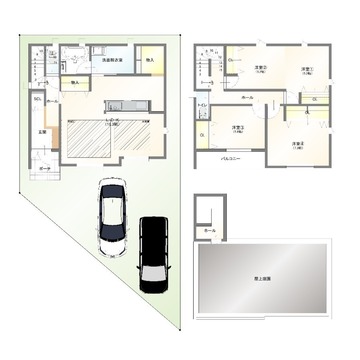 参考プラン:A棟参考プラン(4LDK、物入、SCL、屋上庭園)