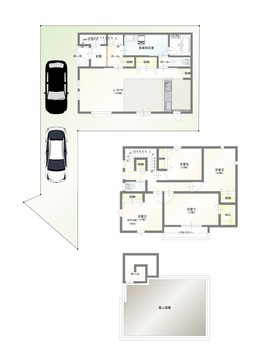 参考プラン:【B棟参考プラン】(4LDK、SCL、物入、WCL、屋上庭園)